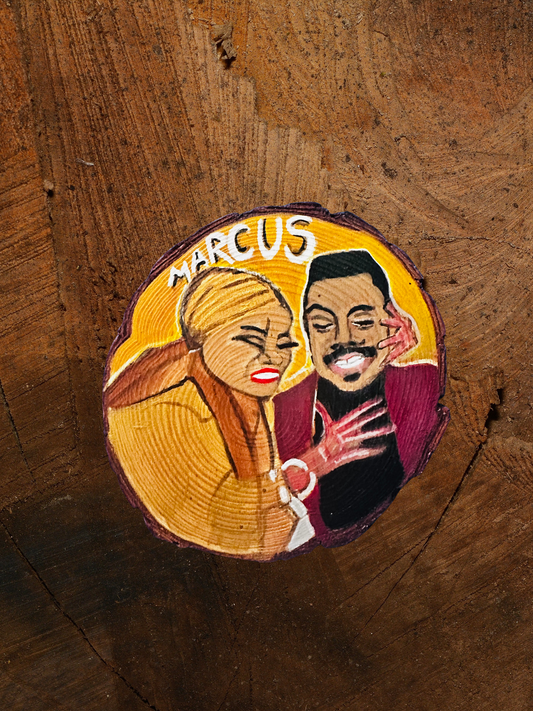Custom "Marcus" Hand Painted Coaster