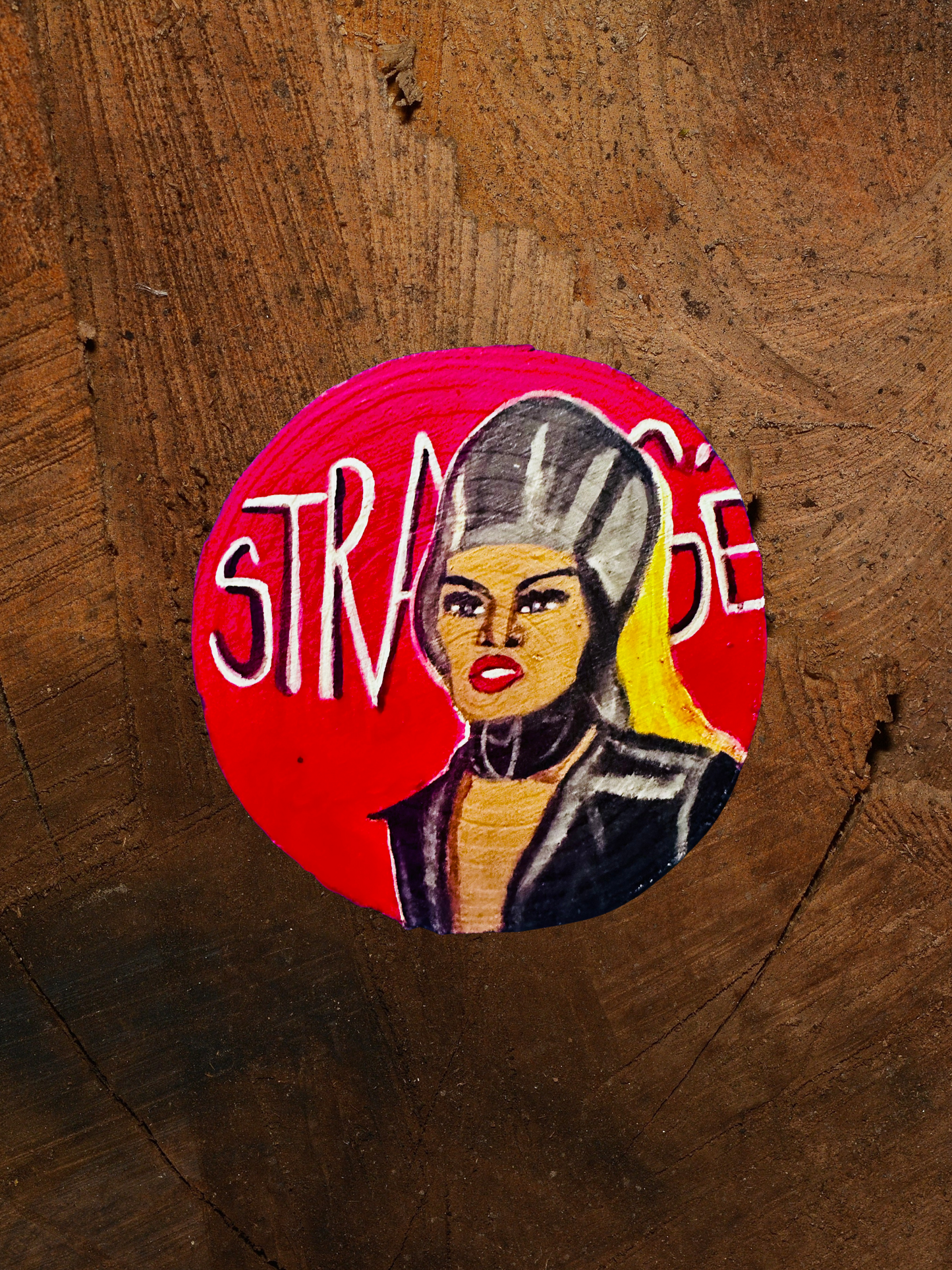 Custom Hand Painted "Strange'" Coaster