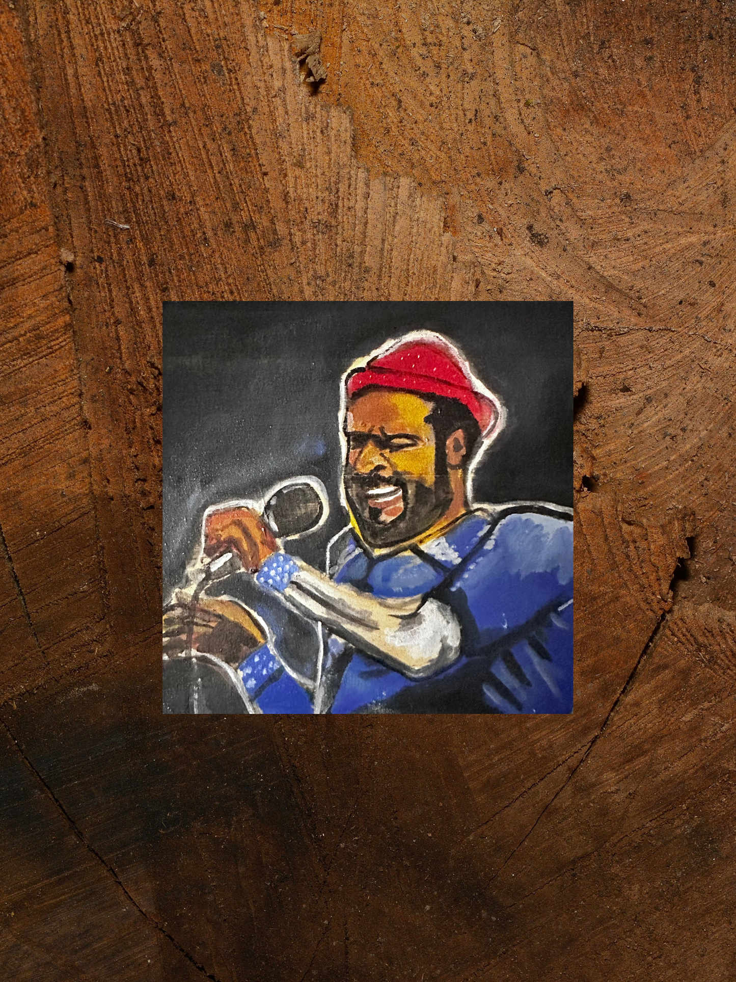 Custom Hand Painted Marvin Gaye Coaster